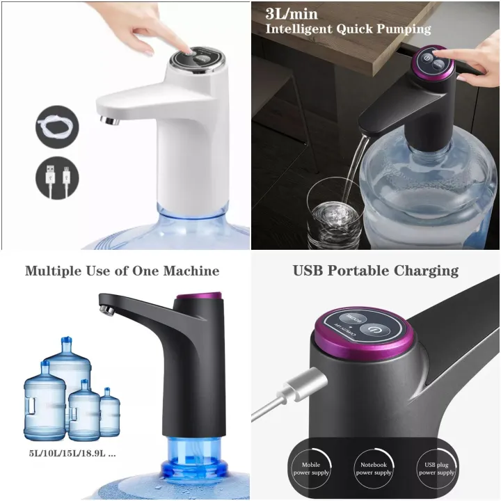 Intelligent Touch Switch USB Charging Automatic Home Drinking Water Pump Durable Portable Electric Drinking Water Dispenser Water Bottle Pump, Upgrade Touch Button Automatic Drinking Water