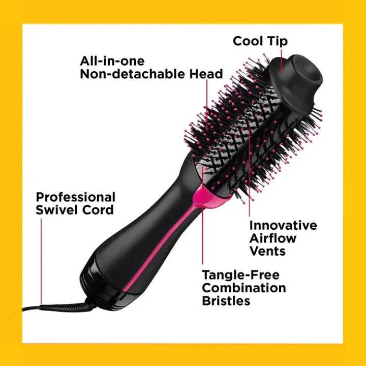 Hair Dryer Hot Air Brush Styler and Volumizer One Step Multifunction Hair Straightener Curler