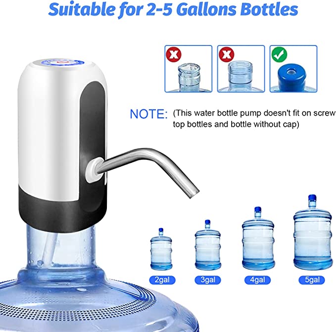 Water Bottle Pump, USB Charging Portable