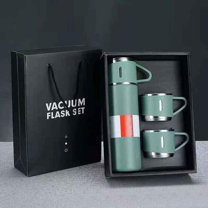 Imported Quality  Stainless Steel Vacuum Flask Set 500ml Double Wall Thermos Set Vacuum Flask Gift Set With Double Lids