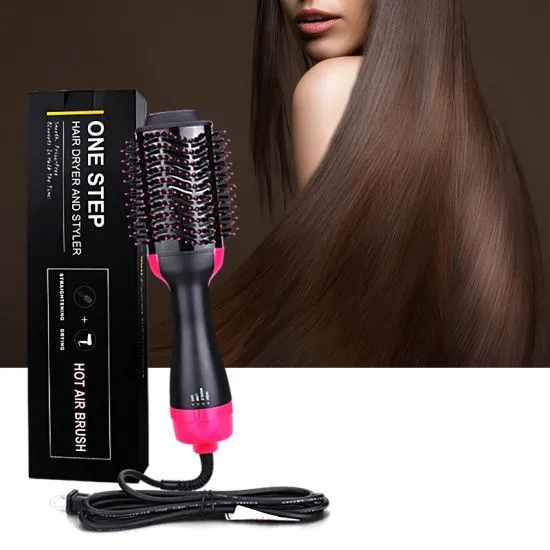 Hair Dryer Hot Air Brush Styler and Volumizer One Step Multifunction Hair Straightener Curler